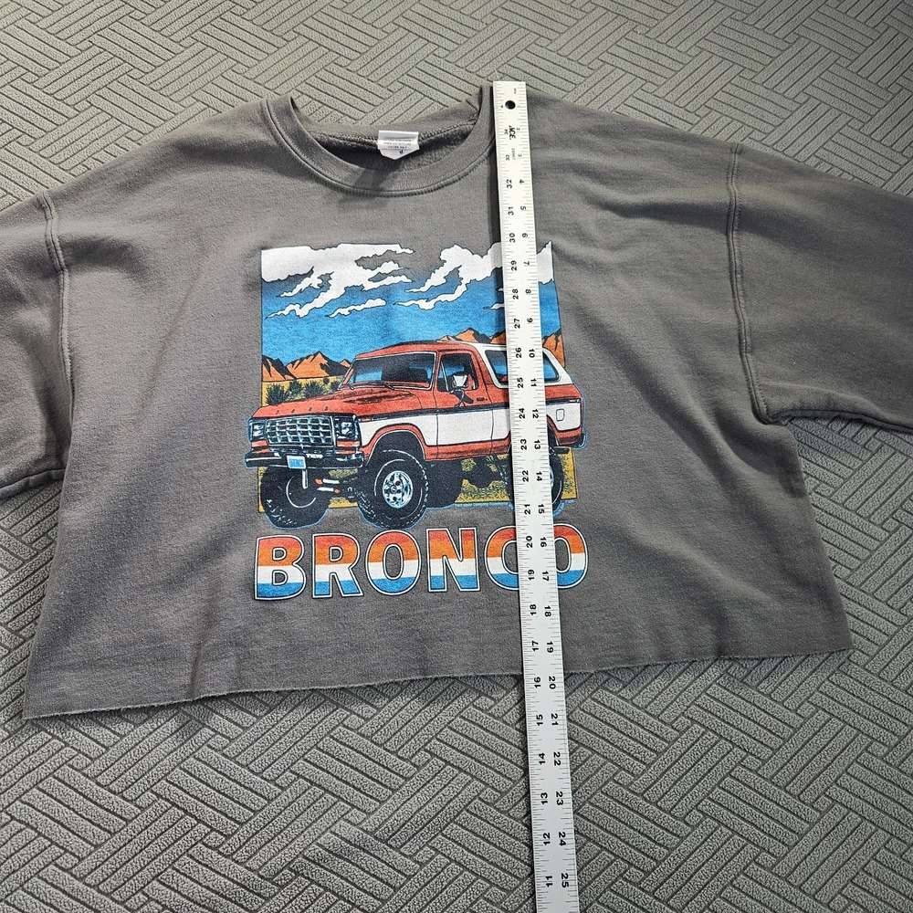 Junk Food Tees Bronco Cropped Pullover Sweatshirt Women's Size Medium - Picture 6 of 9